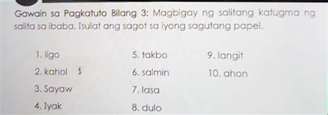 magbigay ng salitang katugma ng salita sa .